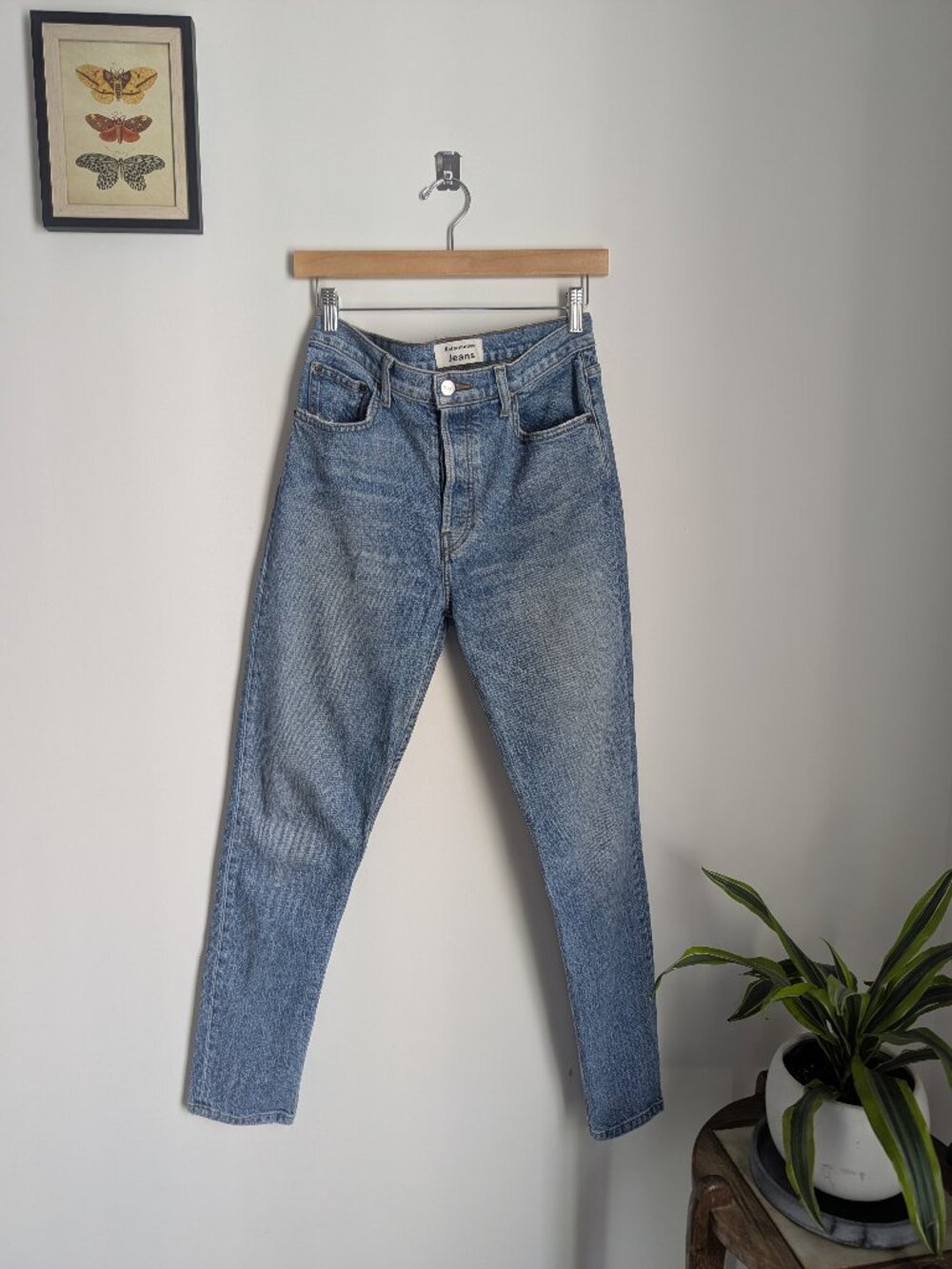 Reformation Serena High Rise Skinny Crop Jeans in Augusta Light Medium Wash